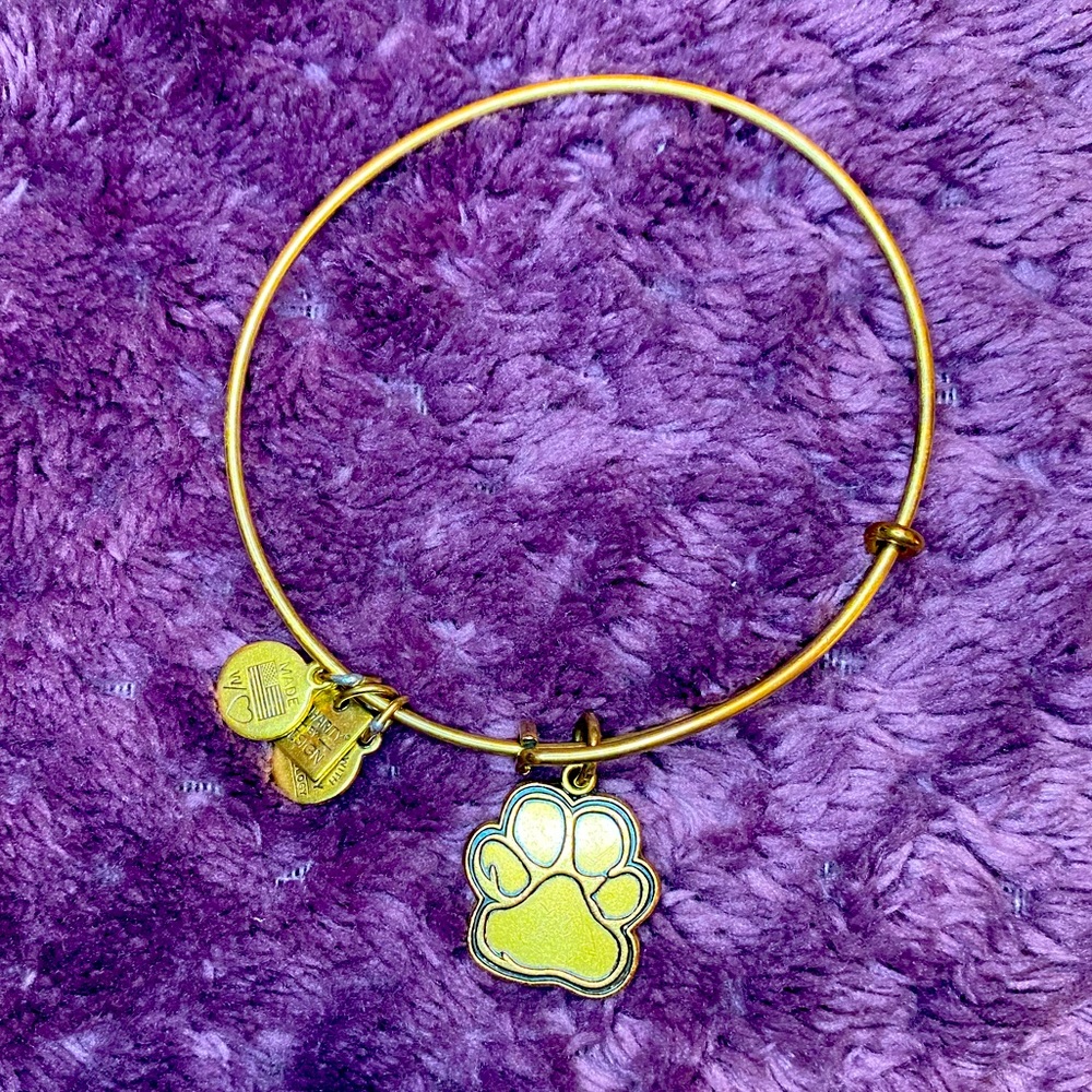 Alex and Ani Gold Paw Print Bangle Bracelet